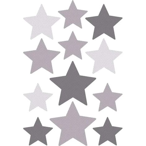 Buokids pared vinilo estrellas gris