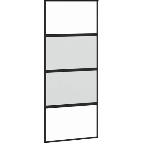 Maison Exclusive - Schiebetür Schwarz 90x205 cm Hartglas und Alum