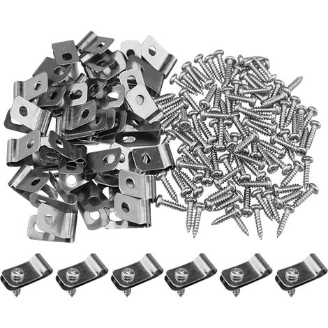 200ensembles Lot de Clips pour Clôtures Fil Vis Clips pour Cages Fil De pour De Clôture pour Fixer Cadres Ou Métal (1/5)