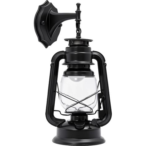 HAUTOUR Applique murale vintage rétro antique vintage rustique style industriel applique murale abat-jour en verre lampe extérieure (noir), E27(non inclus) (1/5)