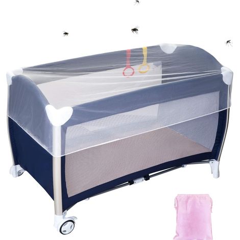 Moustiquaire Protection Anti-Insectes Universelle pour Landau, Auto-siège, Lit Parapluie, Moustiquaire Poussette Universelle pour Bébés, Enfants-Taille L (1/5)