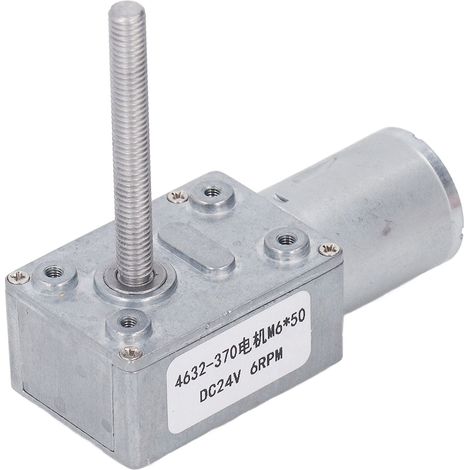 Moteur à engrenage à vis sans fin DC 4632-370 M6 X 50mm 6 tr/min Réducteur micro en aluminium et laiton pour treuil 24V (1/5)