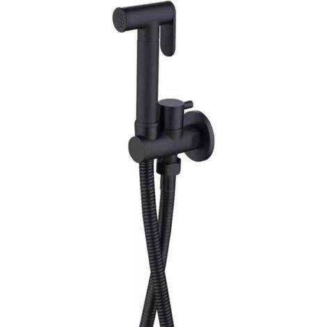 Kit Douchette wc Noir Pulvérisateur de Toilette pour Bidet Mural Laiton Douchette à Main Bidet Haute Pression Kit de Pulvérisateur de Bidet à Main pour l'hygiène Personnelle