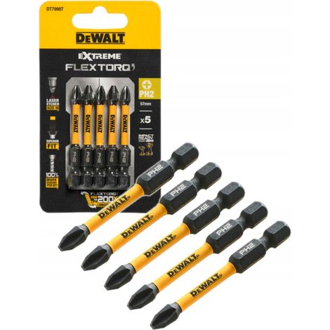 5x Dewalt DT7998T Extended FLEXTORQ Impact Torsion Bits Long Philips PH2 x 50mm