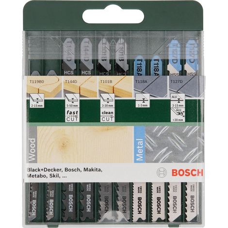 Set di 10 lame per seghetto alternativo Bosch per legno e metallo
