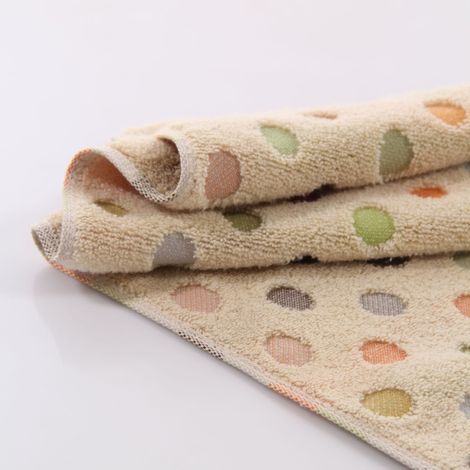 Filiyano-Serviette colorée à pois 100 % coton - Serviette douce et absorbante à motif à pois - Serviette plus épaisse pour adultes à la maison 34 x 76 (1/5)