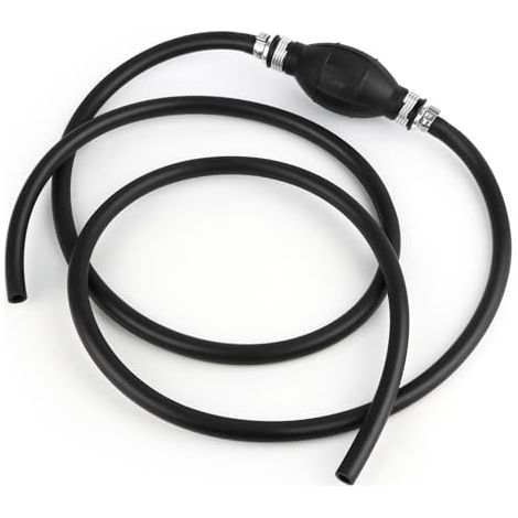 Pompe à Essence Manuelle, Caoutchouc Pompe de Transfert Carburant Universelle avec 8mm1.9M de Tuyau pour Carburant, Essence, Diesel (1/5)