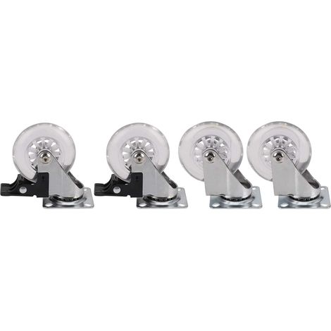4 hochbelastbare 75-mm-Lenkrollen mit Bremsen, Tragfähigkeit 100 kg/Rad (2 Lenkrollen + 2 Bremsrollen)