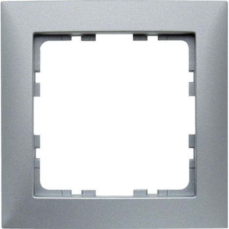 Cadre pour mécanisme 1 élément de la série « Berker S1 » IP20 80,5x80,5x9,5mm couleur aluminium mat