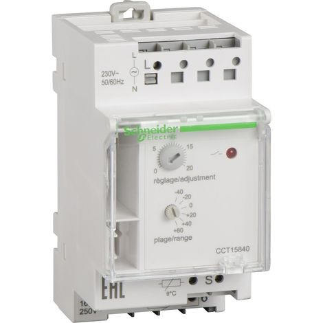 Acti9 TH7 - thermostat modulaire - 1 zone - -40°C..80°C (1/4)