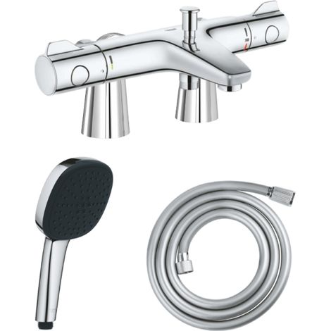 Grifo termostático de bañera GROHE Precision Trend con conexiones murales Idro'Flex, teleducha Comfort de 2 chorros y flexo de ducha. (1/4)