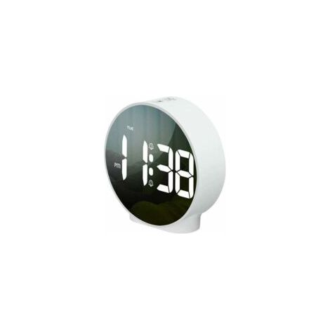 Réveil Lumineux avec Affiche la Semaine, Fonction Snooze, 4 Luminosité Réglable, 2 Alarmes, Horloge Digitale à Piles pour Enfant, Adolescent, Personnes âgées