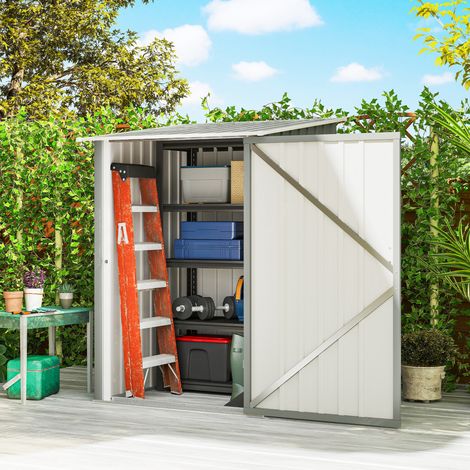 Porte outils acier Gris galvanisé garden shed clair 100x104x160 cm