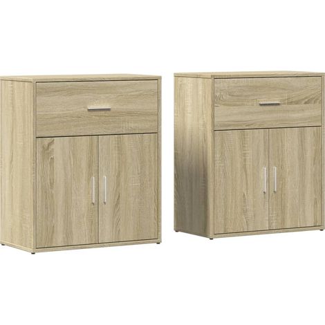 Credenza buffet cassettiera mobile contenitore organizer cucina soggiorno soggiorni set da 2 sonoma 60 x 31 x 70 cm derivati del legno marrone 020036815