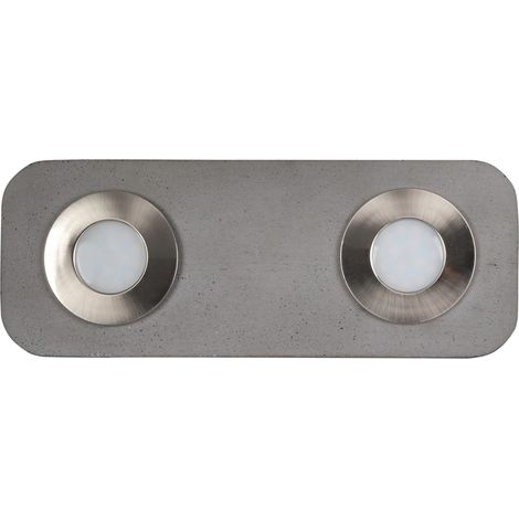 Plafonnier en Béton Gris Design Rectangulaire 2 Spots COOL (1/2)
