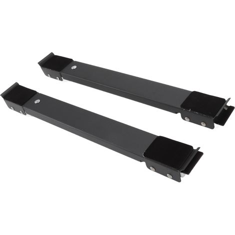 Lot de 2 roulettes en acier pour meubles et appareils électroménagers, supportant une charge de 300 kg, extensibles, pour lave-vaisselle, noires. (1/5)