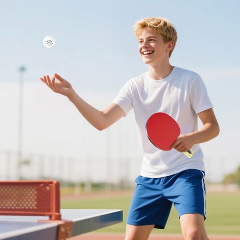 Raquettes de ping-pong avec 4 8 balles et étui de transport pour débutants, experts rouges