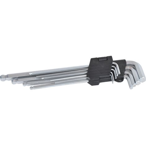 Llaves Allen con anillo de 220 mm, acero CrV de 1,5 a 10 mm, juego de 9 piezas N113