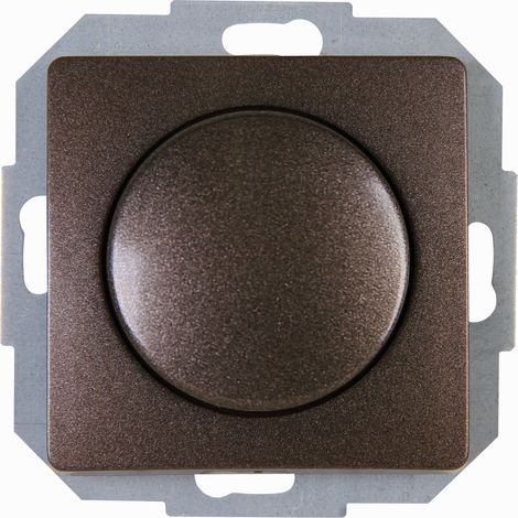 Variateur universel avec interrupteur à pression pour LED, coupure de phase et coupure de phase, LED 3-100 W, ampoules à incandescence 10-250 W, marron palissandre (1/2)
