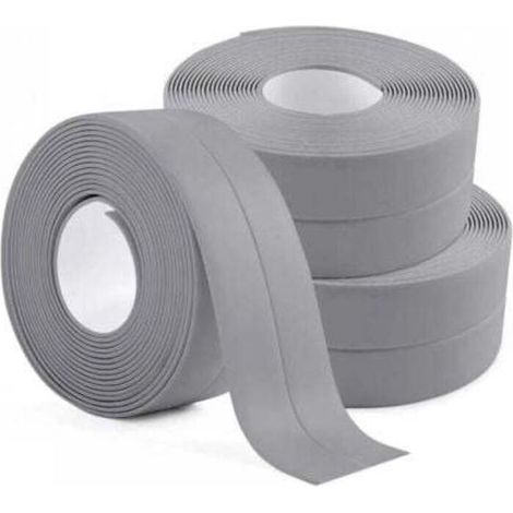 Rollen wasserdichtes Dichtungsband, grau, selbstklebendes PVC-Dichtungsband für Bad, Küche, Badezimmer und Badewanne (1/4)