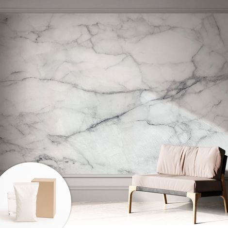 Papier peint intissé mural pour salon chambre à coucher tendance et originale - Colle incluse gratuite Élégance marbrée 312x219 cm (1/5)