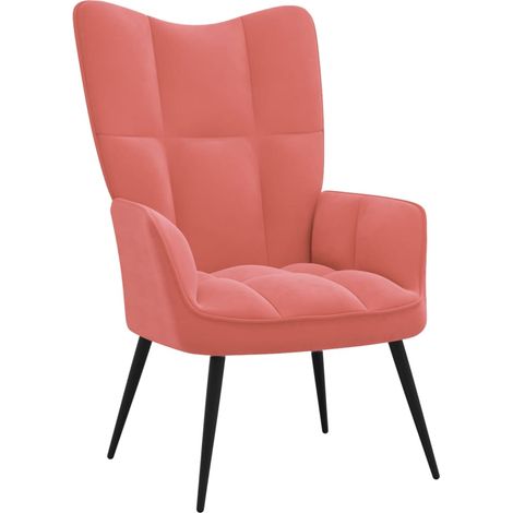 fauteuil bergère Rose Velours (1/5)
