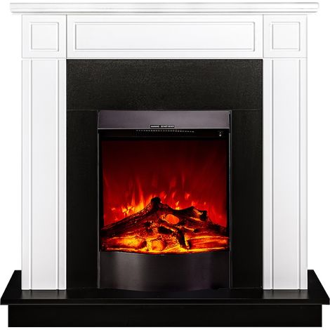 ART FLAME Cheminée électrique - Adam & Corsica blanc - 1500 W - décorative & chauffante