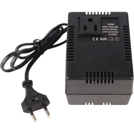 QORVA- Convertisseur de tension 300W AC 220V à 110V – Adaptateur prise UE – Résistant à la chaleur – Compact et léger pour voyages