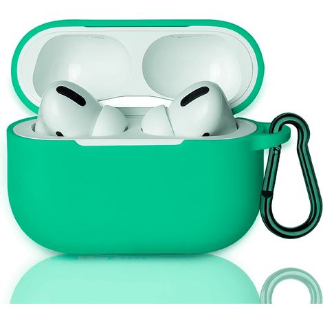 Cover custodia silicone verde cuffie bluetooth 7cm porta auricolari flessibile (1/3)