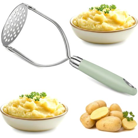 Presse Puree Manuel, Ecrase Pomme de Terre, Presse Puree Inox pour Pommes de Terre Patates Douces Légumes et Fruits (1/4)