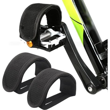 Set de 2 Attelles de pédale de vélo en nylon - Universelles, pour vélo, vélo d'appartement et fixed gear (1/5)