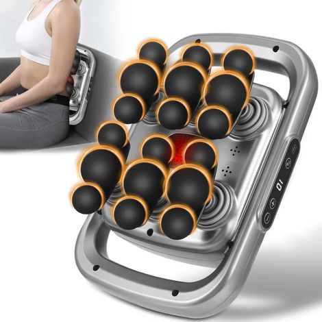 Pistolet de massage musculaire à 18 têtes, 9 modes de massage, 9 niveaux de vitesse, masseur musculaire professionnel, équipé de 6 têtes de massage interchangeables, idéal pour le dos et la nuque. (1/5)