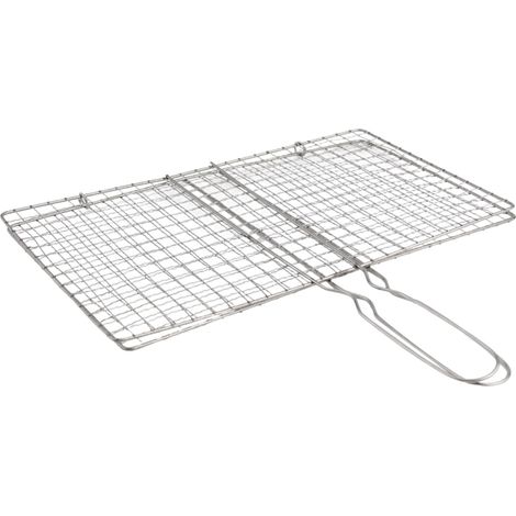 1 Panier barbecue, Acier inoxydable, Poignée thermique, Gril poisson viande légume, Camping cuisine extérieur