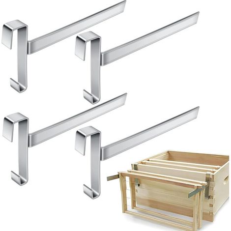 royaluxe -pièces support de cadre de ruche - perchoir de cadre de ruche en acier inoxydable - 5 supports de support de cadre d'apiculture pleine capacité - poignée de cadre de ruche d'abeille pour api (1/5)