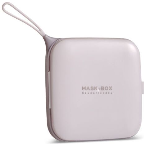 VtiziklBoîte de rangement de masque 1pc, boîte de masque portable, conteneur de support de masque réutilisable avec couvercle(gris blanc) (1/5)
