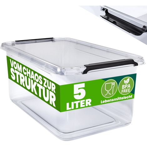 Scatola portaoggetti 5l trasparente impilabile adatta agli alimenti 30x20x12cm 223009681 (1/5)