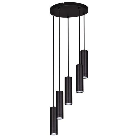 Suspension tubes moderne DOPIK noire 5xGU10 Kaja K-4437