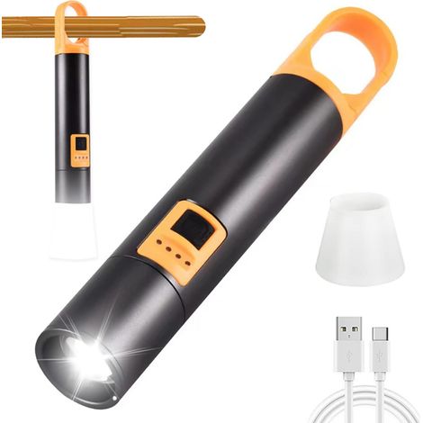 La plus puissante LED tactique faisceau lampe de poche 1000 lumens élevés, lampe de poche tactique zoomable portable pour le camping, les urgences. (1/5)
