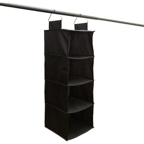 Rangement 5 Cases à Suspendre "Pliable" 80cm Noir