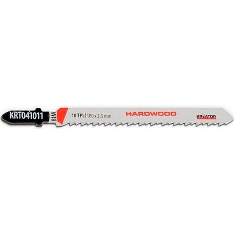 KREATOR Lame de scie sauteuse à bois dur en T (pas 2,5mm - 100mm) - 2 pièces