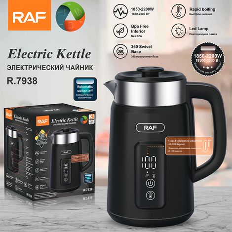 Bouilloire électrique européenne en acier inoxydable de 2 litres avec arrêt automatique, ébullition rapide. (1/5)