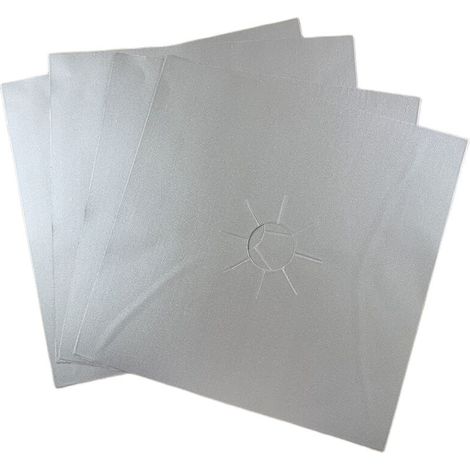 royaluxe -4 PCS Cuisinière Protection Couverture Doublure Cuisinière À Gaz Protecteur Cuisinière À Gaz Cuisinière Brûleur Protecteur Cuisine Accessoires Tapis Cuisinière Couverture Argent (1/5)