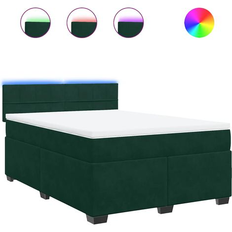 Maison Exclusive - Giroletto a Molle con Materasso Verde Scuro 140x200 cm Velluto