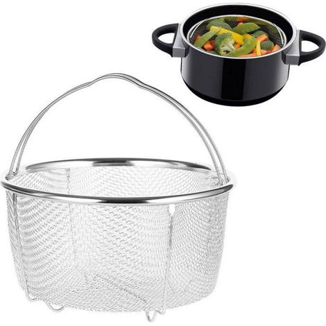 1 Panier vapeur, Acier inoxydable, Cuisson multifonction, Poignées ergonomiques, Compatible induction gaz