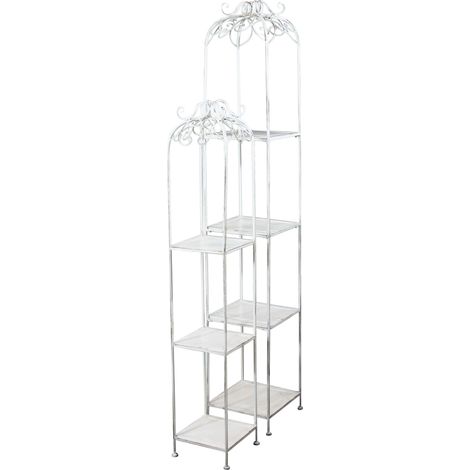 SET DI 2 SCAFFALI DORIANE IN COLORE BIANCO ANTICO (1/5)
