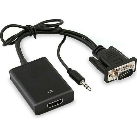 Câble Adaptateur Convertisseur VGA mâle Vers HDMI Femelle Sortie 1080 P HD+Audio TV AV HDTV