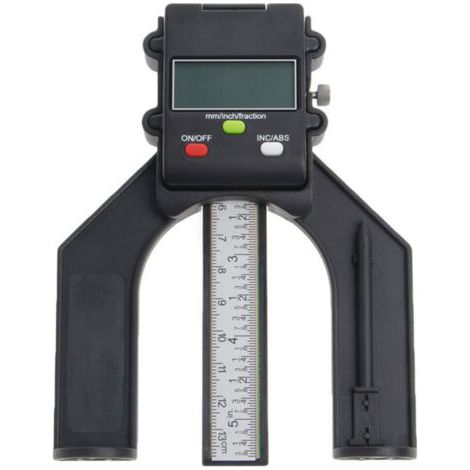 Jauge de Profondeur Numérique 0-80mm avec Pieds Autostables Magnétiques, Jauge de Hauteur Profondeur Numérique INC/ABS, Outil de Mesure de la Profondeur, Résolution 0.05mm (1/4)