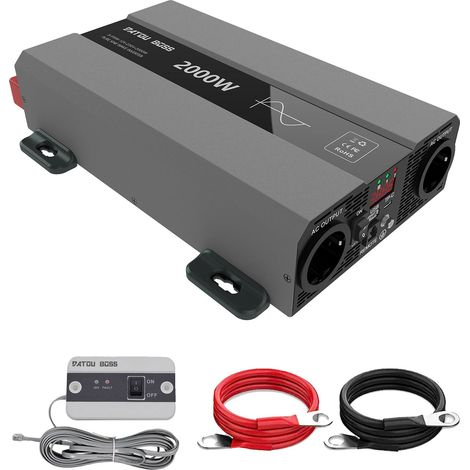 Onduleur, 2000W de puissance, écran LCD, 2KW 12V à 220V UE (1/2)