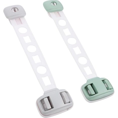 A set of 2 refrigerator drawer locks, child and baby safety locks, refrigerator door and cabinet drawer locks, baby safety locks.