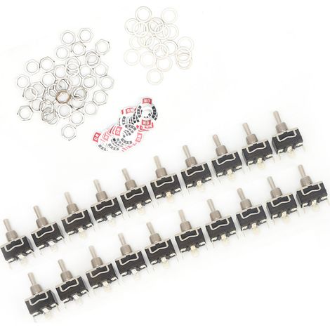 Lot de 20 interrupteurs à bascule BERM avec voyant LED, 3 positions (Marche/Arrêt/Marche), 3 broches, 15 A, 250 V CA. (1/5)